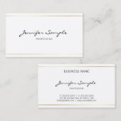 エレガントプロフェッショナルプレーン手書きスクリプト 名刺 (正面/裏面)