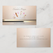 エレガントプロフェッショナルベーカリーツールの金ゴールドストライプ 名刺 (正面/裏面)