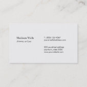 エレガントプロフェッショナルホワイトシルバー縁ど付き 名刺 (裏面)