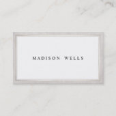 エレガントプロフェッショナルホワイトシルバー縁ど付き 名刺 (正面)