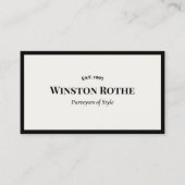 エレガントプロフェッショナルホワイトブラック縁ど 名刺 (正面)