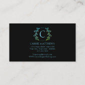 エレガントプロフェッショナルメイクアップアーティストヘアサロン 名刺 (裏面)