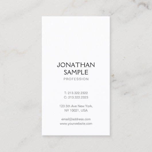 エレガントプロフェッショナルモダンテンプレート垂直 名刺 (正面)