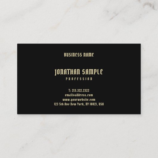 エレガントプロフェッショナルモダンブシンプルラック金ゴールドリュックス 名刺 (裏面)