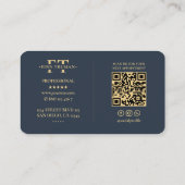 エレガントプロフェッショナルモダンホームキッチンダークブルー 名刺 (裏面)