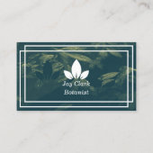 エレガントプロフェッショナルモダンボタニストグリーン&ホワイト 名刺 (裏面)