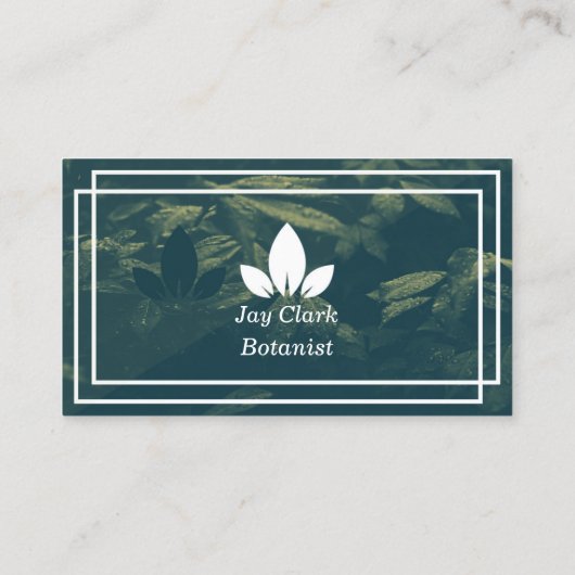 エレガントプロフェッショナルモダンボタニストグリーン&ホワイト 名刺 (裏面)
