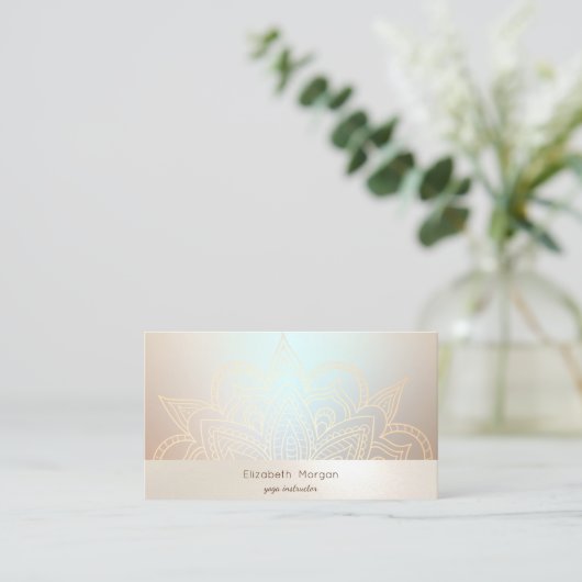 エレガントプロフェッショナルモダンマンダラ発光 名刺 (スタンド正面)