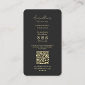 エレガントプロフェッショナルモダンマーケティングブラック金ゴールド 名刺 (裏面)