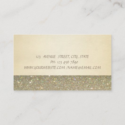 エレガントプロフェッショナルモダンラグジュアリーグリッターレース 名刺 (裏面)