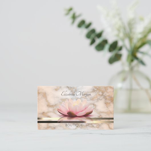 エレガントプロフェッショナルモダンルミノウスロータスマーブル 名刺 (スタンド正面)