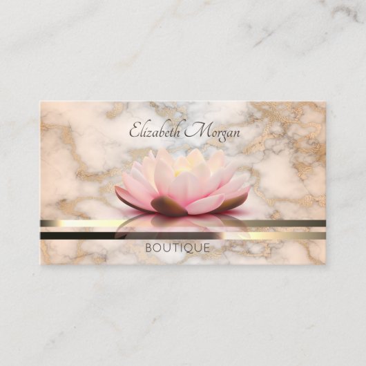 エレガントプロフェッショナルモダンルミノウスロータスマーブル 名刺 (正面)