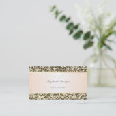 エレガントプロフェッショナルモダン、金ゴールドグリッター 名刺 (スタンド正面)