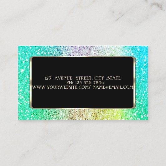 エレガントプロフェッショナルモダン，黒フレーム 名刺 (裏面)