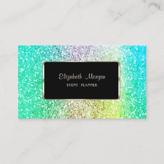 エレガントプロフェッショナルモダン,黒フレーム 名刺 (正面)