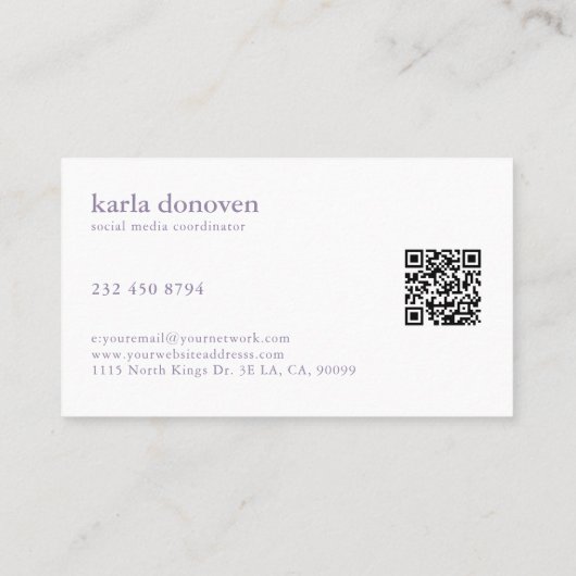 エレガントプロフェッショナルモノグラムミニマルデザイン 名刺 (裏面)