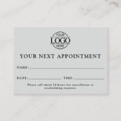 エレガントプロフェッショナルライトグレーシンプルアラーム 予約カード (正面)