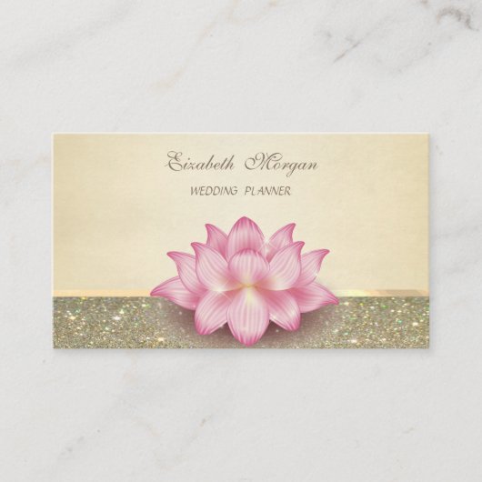 エレガントプロフェッショナルラグジュアリーグリッターロータス 名刺 (正面)