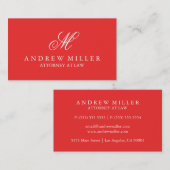エレガントプロフェッショナルレッドモノグラム 名刺 (正面/裏面)