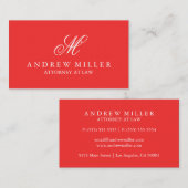 エレガントプロフェッショナルレッドモノグラム 名刺 (正面/裏面)