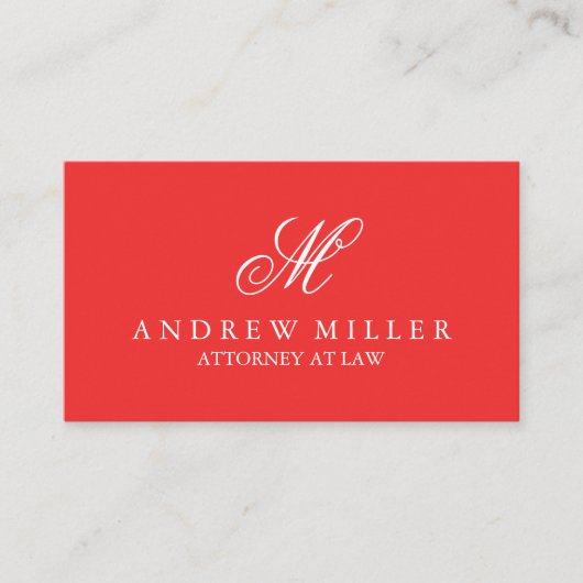 エレガントプロフェッショナルレッドモノグラム 名刺 (正面)