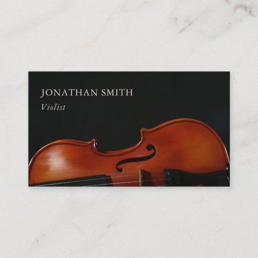 エレガントプロフェッショナルヴィオモダンリストブラック&ホワイト 名刺 (正面)