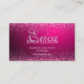 エレガントプロフェッショナル事業QRコードピンクシルバー 名刺 (正面)