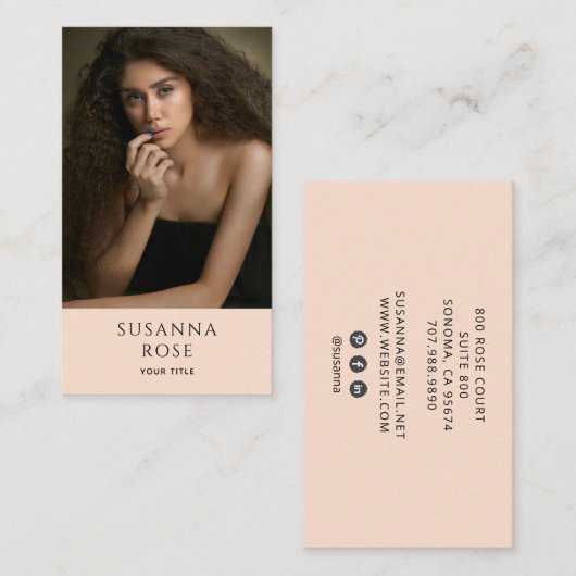 エレガントプロフェッショナル写モダン真 名刺 (正面/裏面)