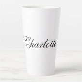 エレガントプロフェッショナル名の追加プレーン白黒 カフェラテマグ (正面)