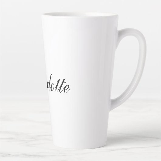 エレガントプロフェッショナル名の追加プレーン白黒 カフェラテマグ (右)