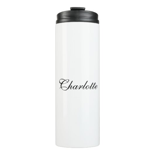 エレガントプロフェッショナル名の追加プレーン白黒 タンブラー (正面)