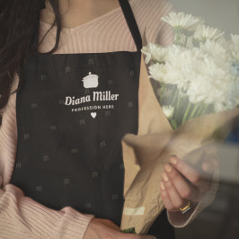 エレガントプロフェッショナル名（黒） エプロン