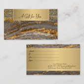 エレガントプロフェッショナル大理石金ゴールド紙吹雪 割引カード (正面/裏面)