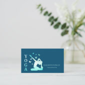 エレガントプロフェッショナル女性シルエットヨガ 名刺 (スタンド正面)