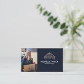 エレガントプロフェッショナル実在不動産仲介業者写真QR 名刺 (スタンド正面)