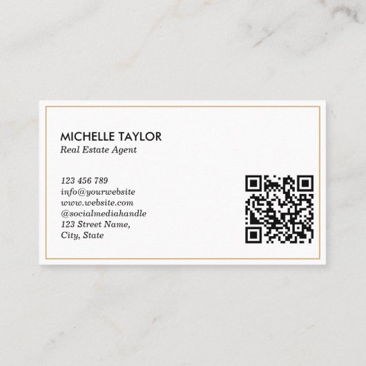 エレガントプロフェッショナル実在不動産仲介業者写真QR 名刺 (裏面)