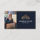 エレガントプロフェッショナル実在不動産仲介業者写真QR 名刺 (正面)