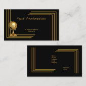 エレガントプロフェッショナル専門ブラック金ゴールドグローブ 名刺 (正面/裏面)