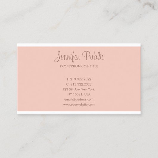 エレガントプロフェッショナル手書きスクリプかわいらしト 名刺 (正面)