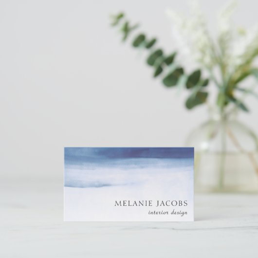 エレガントプロフェッショナル水色ブルー 名刺 (スタンド正面)