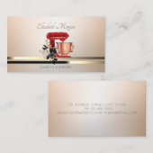 エレガントプロフェッショナル発光フローラ赤ミキサー 名刺 (正面/裏面)