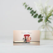 エレガントプロフェッショナル発光フローラ赤ミキサー 名刺 (スタンド正面)