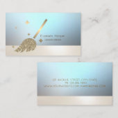 エレガントプロフェッショナル発光金ゴールド箒 名刺 (正面/裏面)