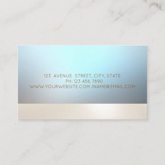 エレガントプロフェッショナル発光金ゴールド箒 名刺 (裏面)