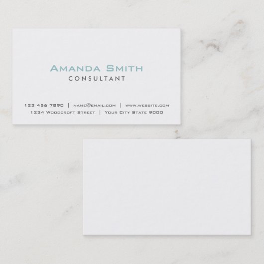 エレガントプロフェッショナル白質素顔メイクアップアーティスト 名刺 (正面/裏面)