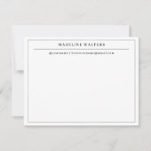 エレガントプロフェッショナル白黒モノグラ縁どム ノートカード (正面)