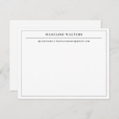 エレガントプロフェッショナル白黒モノグラ縁どム ノートカード (正面/裏面)