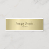 エレガントプロフェッショナル金ゴールドのミニマル外観モダン スキニー名刺 (正面)