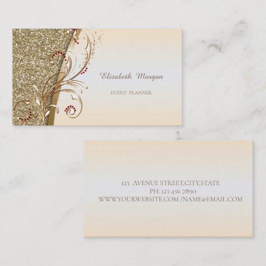 エレガントプロフェッショナル金ゴールドの輝き 名刺 (正面/裏面)