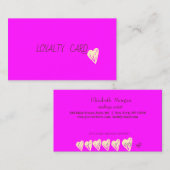 エレガントプロフェッショナル金ゴールドハートピンク蛍光 ロイヤリティカード (正面/裏面)